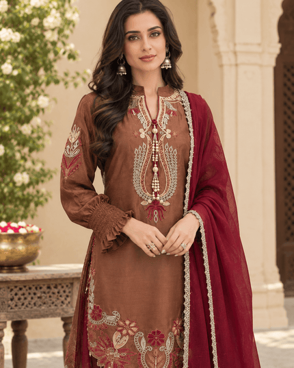 Gajji Silk Embroidered Patiala Suit Set - Rosepetals Luxe