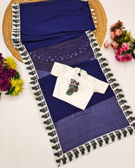 Girls Faux Saree with Stitched Dola Silk Blouse | Festive & Wedding | Ages 1–15 - Rosepetals Luxe