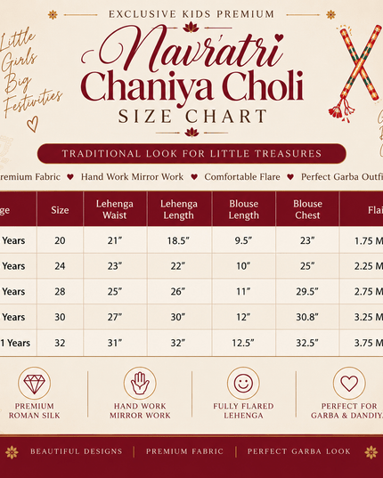 Girls' Red Mirror-Work Chaniya Choli - Rosepetals Luxe