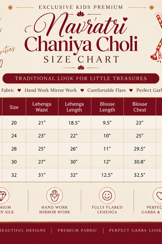 Girls' Red Mirror-Work Chaniya Choli - Rosepetals Luxe