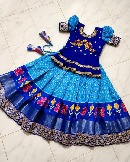 Girls’ Silk Lehenga Choli with Maggam Embroidery - Rosepetals Luxe