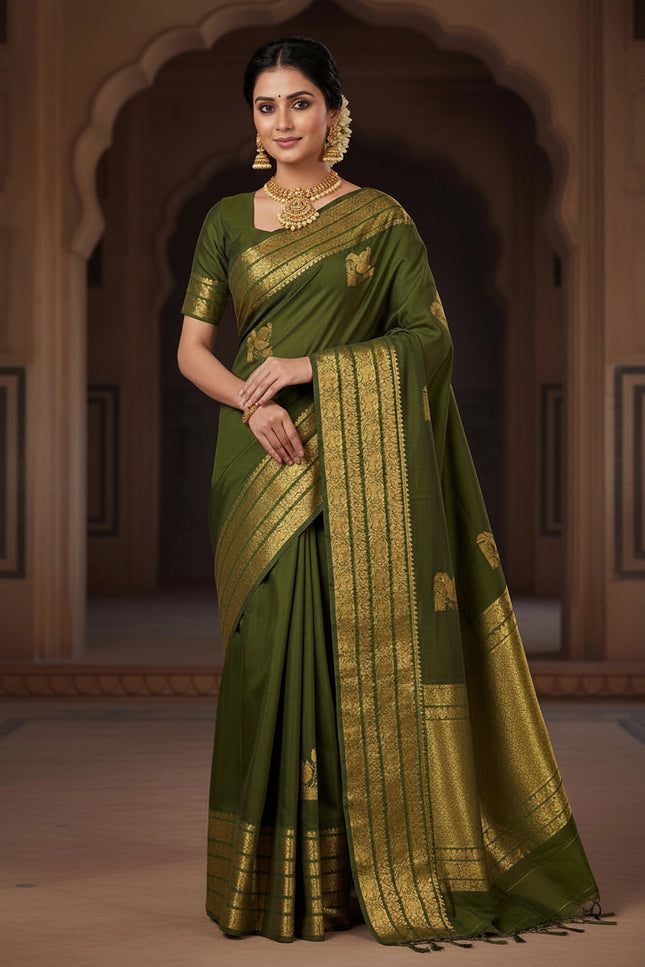 Kanchipuram Handloom Pure Silk Saree | Big Border Fancy Collection