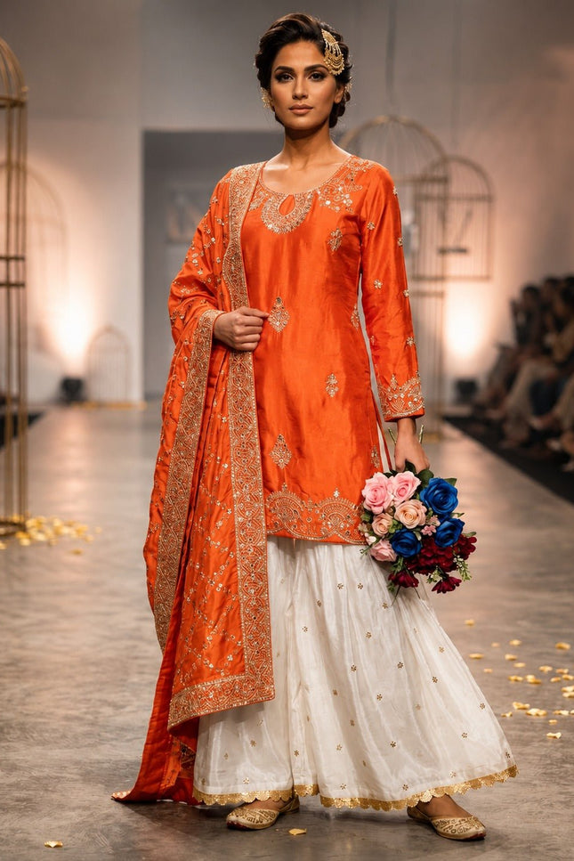 Heavy Chinon Silk Kurta Palazzo Set | Embroidery Work | Festive & Party Wear | Rosepetals Luxe - Rosepetals Luxe