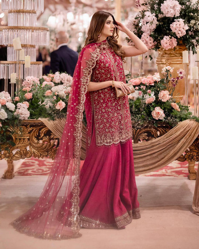 Heavy Chinon Silk Kurti Palazzo Dupatta Set | Sequins & Zari Embroidery | Festive 3-Piece - Rosepetals Luxe