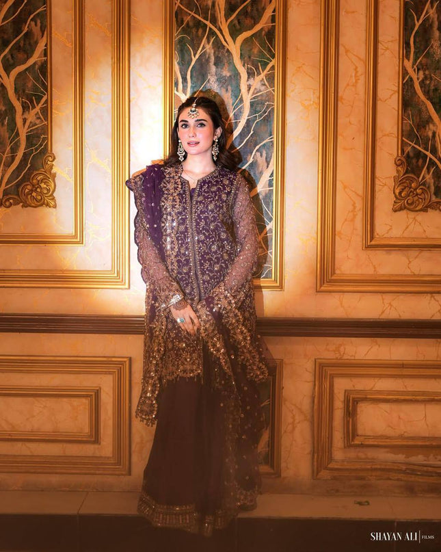 Heavy Chinon Silk Kurti Palazzo Dupatta Set | Sequins & Zari Embroidery | Festive 3-Piece - Rosepetals Luxe
