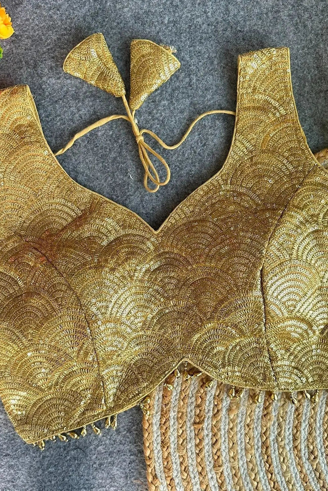 Heavy Fox Georgette Sequin Blouse | Fully Stitched | Party & Festive Wear | 3 Colours - Rosepetals Luxe