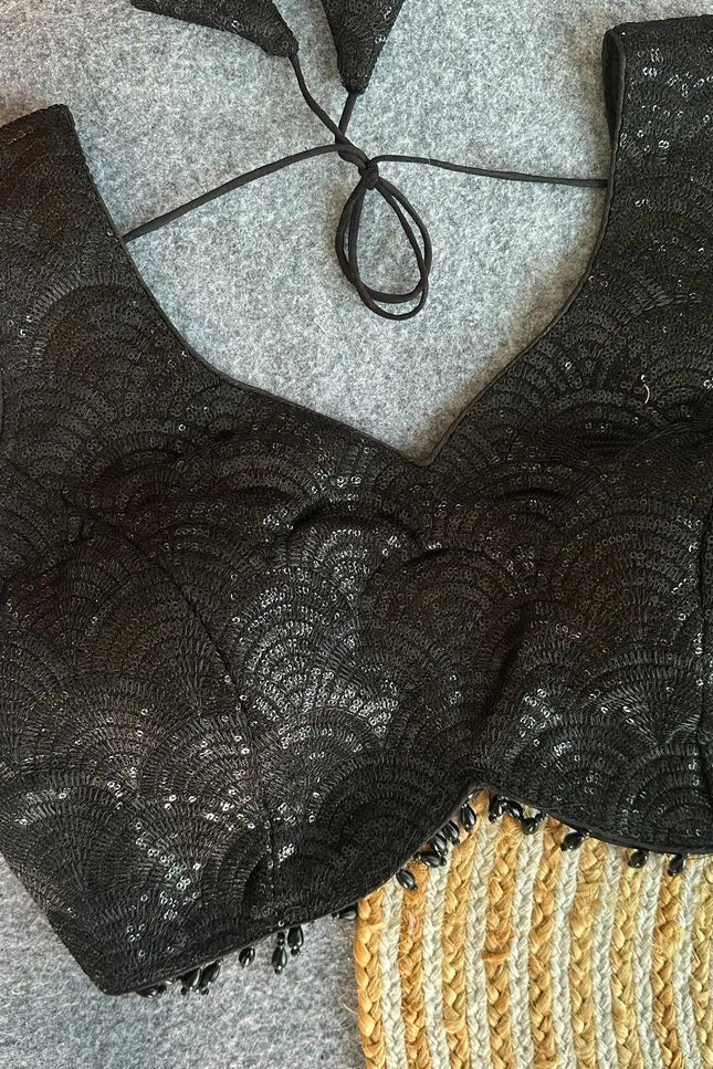 Heavy Fox Georgette Sequin Blouse | Fully Stitched | Party & Festive Wear | 3 Colours - Rosepetals Luxe