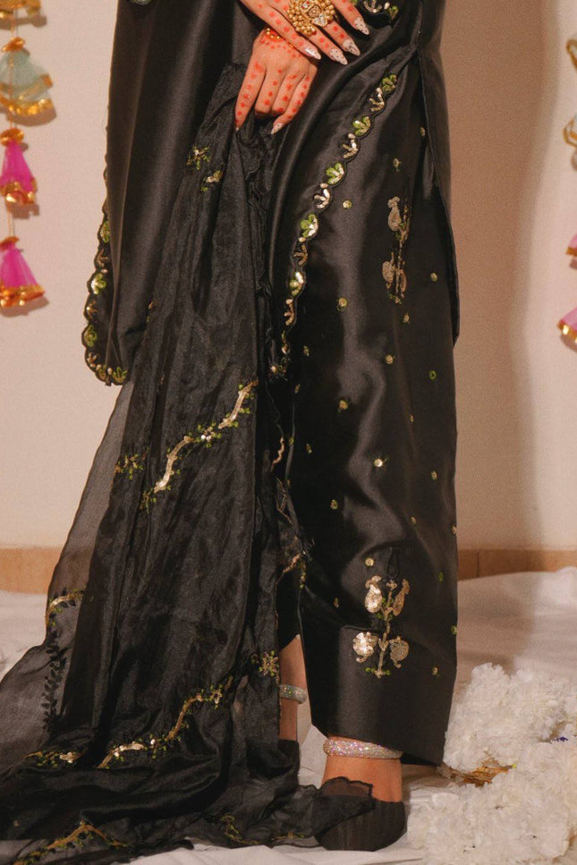 Heavy Japan Satin Farshi Salwar Suit | Embroidery Sequence Work | Festive & Party Wear - Rosepetals Luxe