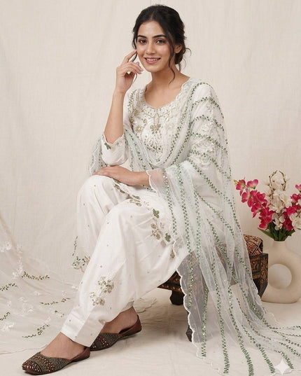 Heavy Japan Satin Farshi Salwar Suit | Embroidery Sequence Work | Festive & Party Wear - Rosepetals Luxe