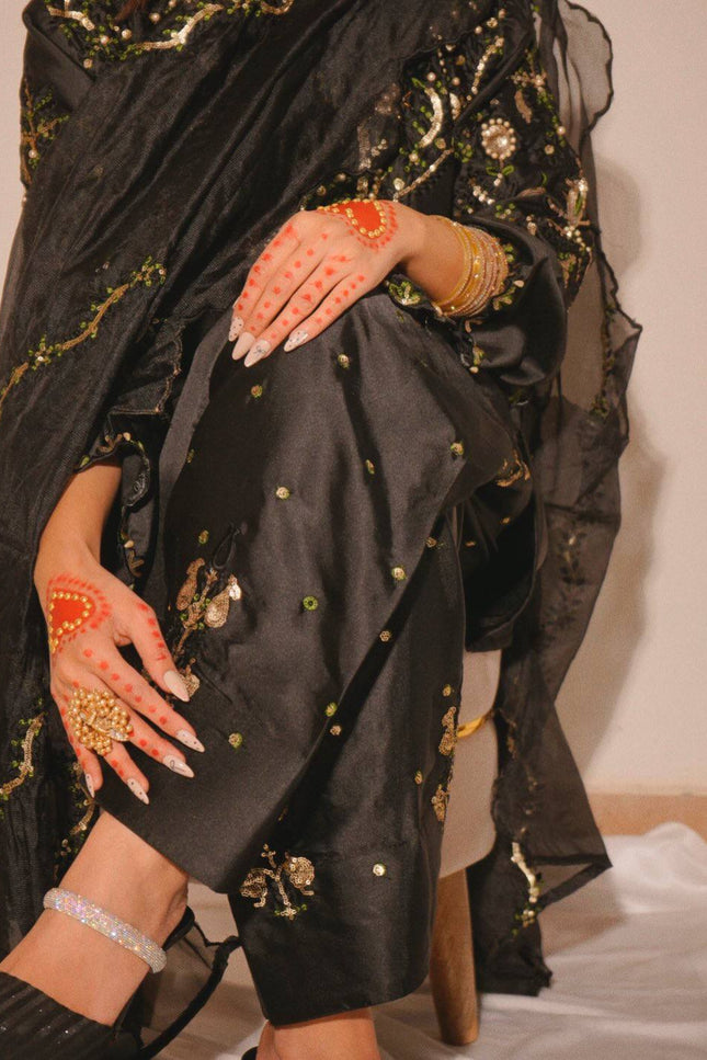 Heavy Japan Satin Farshi Salwar Suit | Embroidery Sequence Work | Festive & Party Wear - Rosepetals Luxe