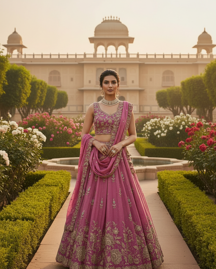 Premium Pure Tissue Lehenga Choli Set with Heavy Zari Dori Sequins Embroidery and Designer Dupatta Bridal Wedding Festive Wear