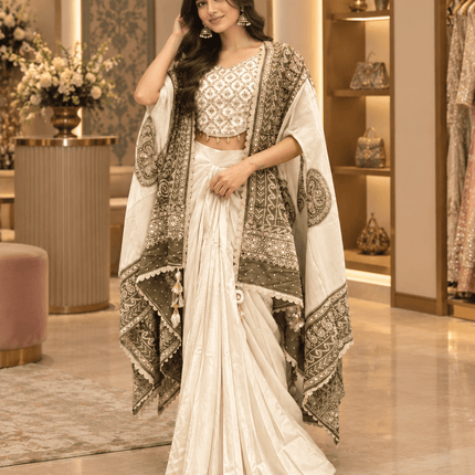 Indo-Western Mirror-Work Dhoti Set - Rosepetals Luxe
