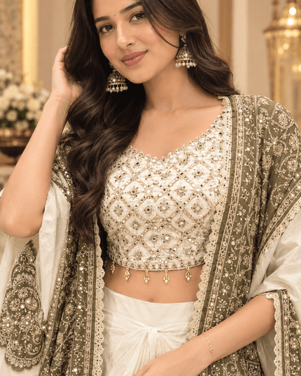 Indo-Western Mirror-Work Dhoti Set - Rosepetals Luxe