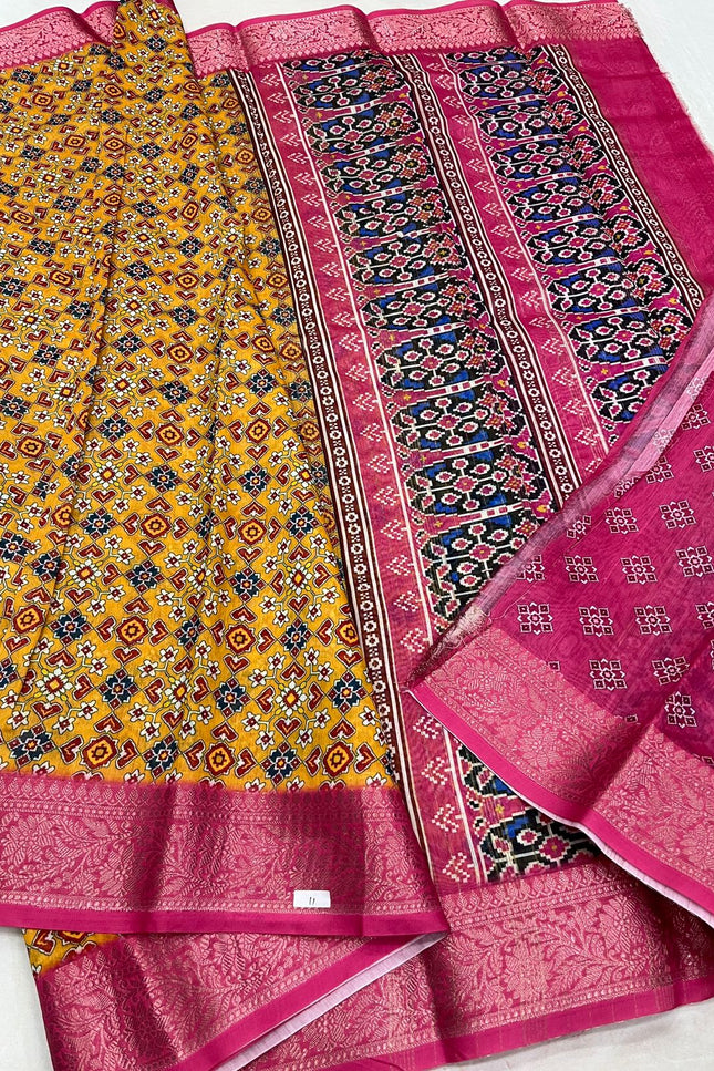 Kalamkari Fancy Soft Cotton Saree | Traditional Printed | Rosepetals Luxe - Rosepetals Luxe