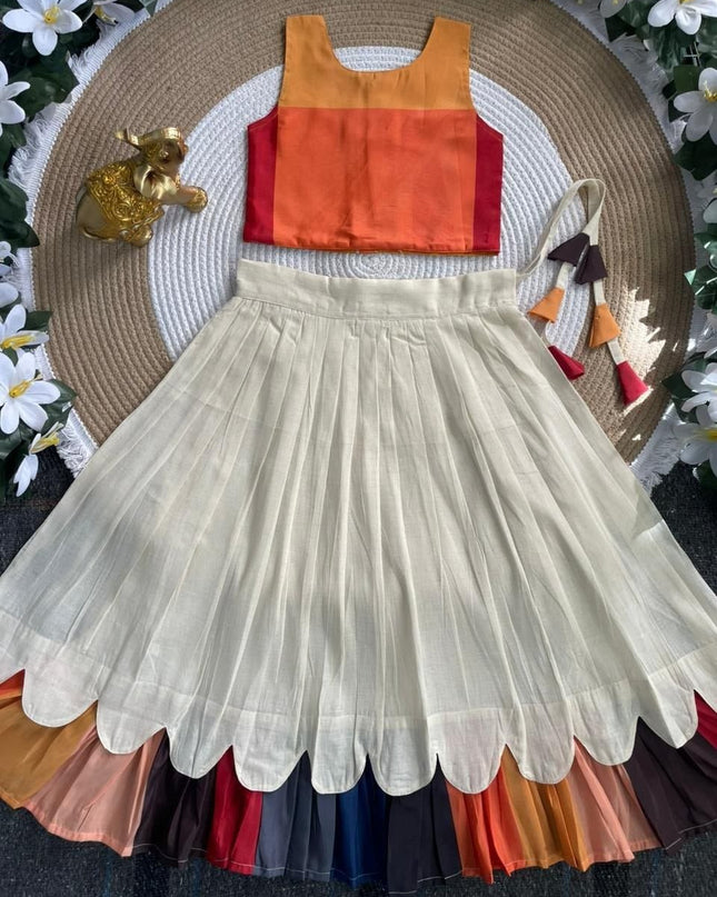 Kanakambaram Petal Set For Girls | Festive Wear - Rosepetals Luxe
