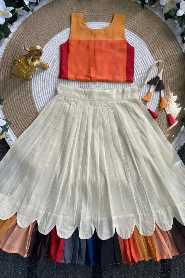 Kanakambaram Petal Set For Girls | Festive Wear - Rosepetals Luxe