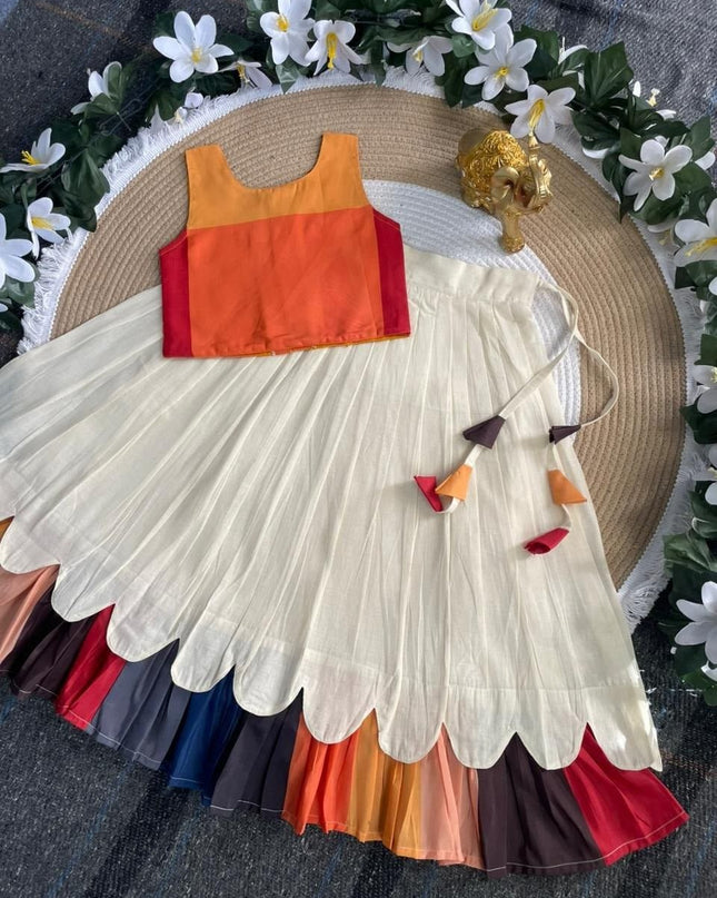 Kanakambaram Petal Set For Girls | Festive Wear - Rosepetals Luxe