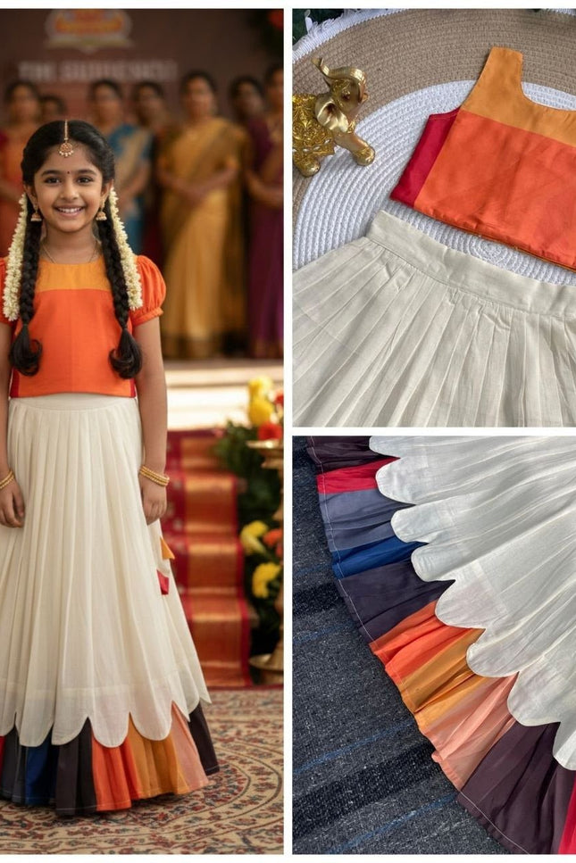 Kanakambaram Petal Set For Girls | Festive Wear - Rosepetals Luxe