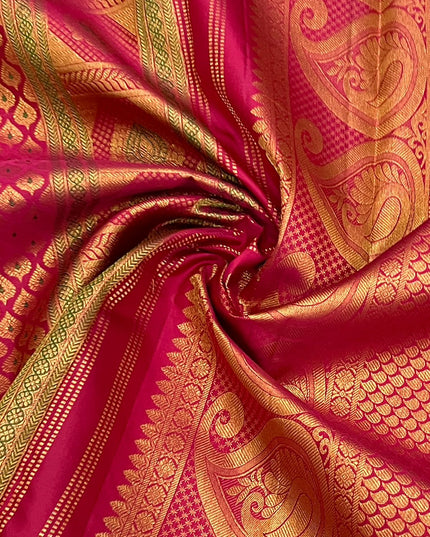 Kanchipuram Handloom Pure Silk Bridal Saree | 2 Gram Zari | Silk Mark Certified - Rosepetals Luxe