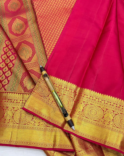 Kanchipuram Handloom Pure Silk Bridal Saree | 2 Gram Zari | Silk Mark Certified - Rosepetals Luxe