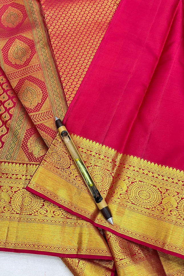 Kanchipuram Handloom Pure Silk Bridal Saree | 2 Gram Zari | Silk Mark Certified - Rosepetals Luxe