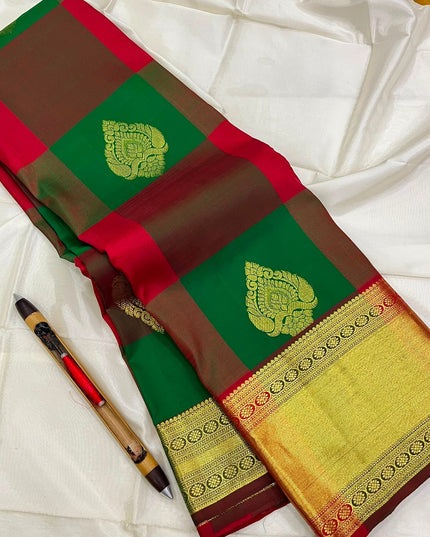 Kanchipuram Handloom Pure Silk Bridal Saree | Silk Mark Certified - Rosepetals Luxe