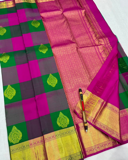 Kanchipuram Handloom Pure Silk Bridal Saree | Silk Mark Certified - Rosepetals Luxe