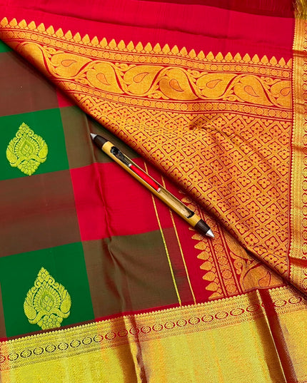 Kanchipuram Handloom Pure Silk Bridal Saree | Silk Mark Certified - Rosepetals Luxe