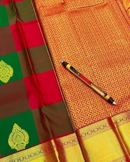 Kanchipuram Handloom Pure Silk Bridal Saree | Silk Mark Certified - Rosepetals Luxe