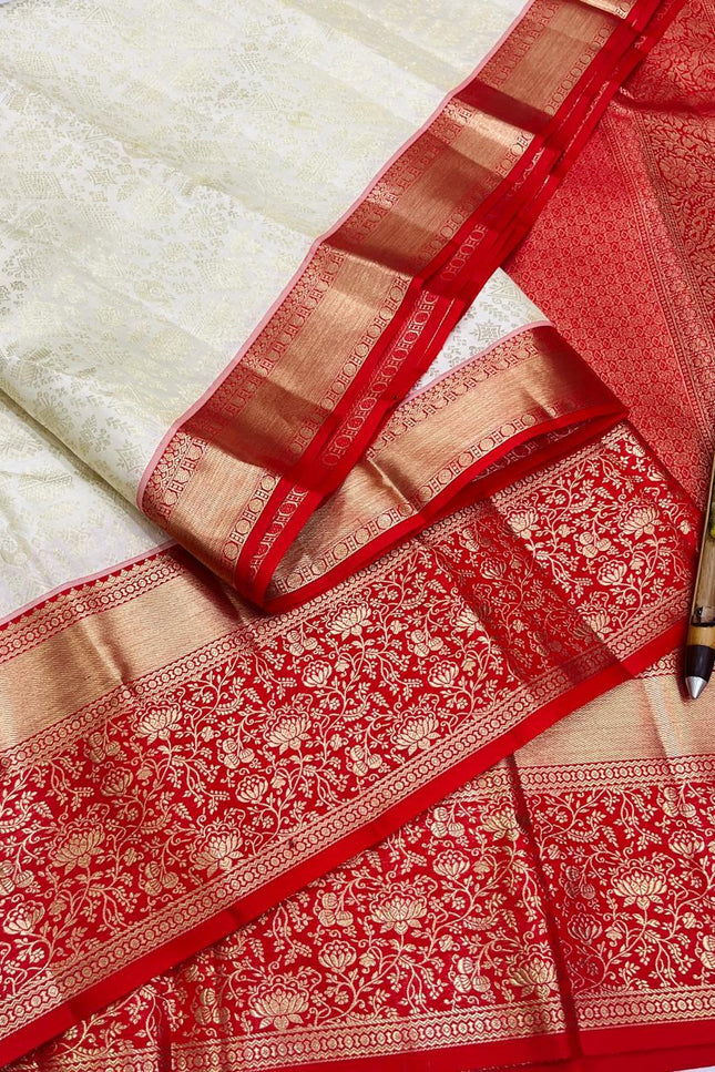 Kanchipuram Handloom Pure Silk Korvai Bridal Saree | Silk Mark Certified - Rosepetals Luxe