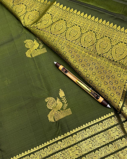Kanchipuram Handloom Pure Silk Saree | Big Border Bridal Weave | Silk Mark Certified - Rosepetals Luxe
