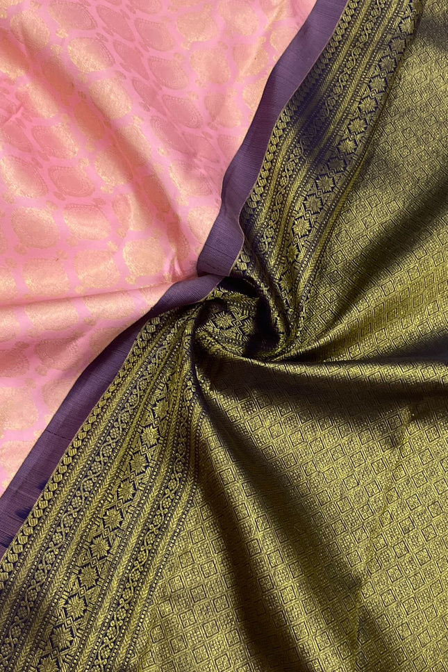 Kanchipuram Handloom Pure Silk Saree | Korvai Bridal Collection - Rosepetals Luxe