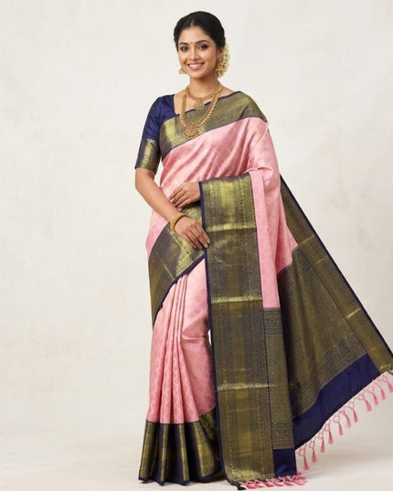 Kanchipuram Handloom Pure Silk Saree | Korvai Bridal Collection - Rosepetals Luxe