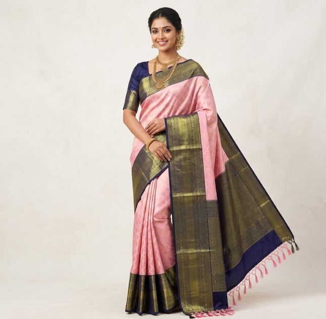 Kanchipuram Handloom Pure Silk Saree | Korvai Bridal Collection - Rosepetals Luxe