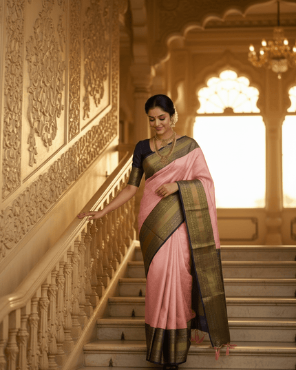 Kanchipuram Handloom Pure Silk Saree | Korvai Bridal Collection - Rosepetals Luxe