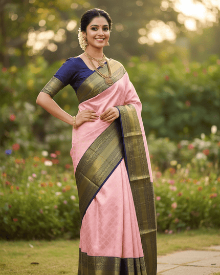 Kanchipuram Handloom Pure Silk Saree | Korvai Bridal Collection - Rosepetals Luxe