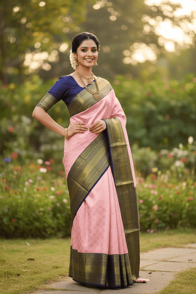 Kanchipuram Handloom Pure Silk Saree | Korvai Bridal Collection - Rosepetals Luxe