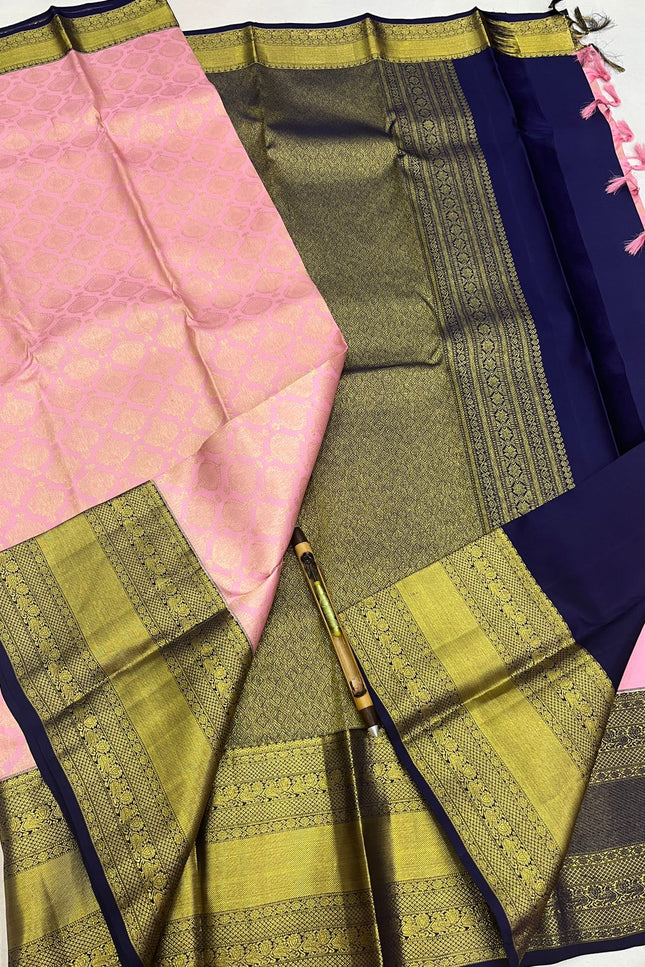 Kanchipuram Handloom Pure Silk Saree | Korvai Bridal Collection - Rosepetals Luxe