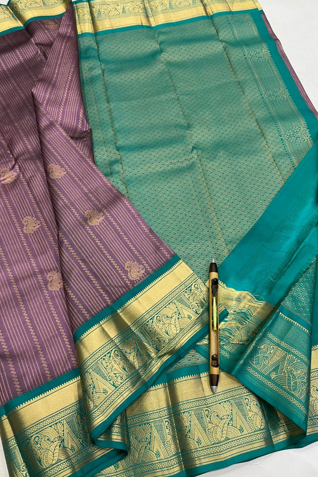 Kanchipuram Handloom Pure Silk Saree | Korvai Bridal Weave | Silk Mark Certified | Wedding & Festive Saree - Rosepetals Luxe