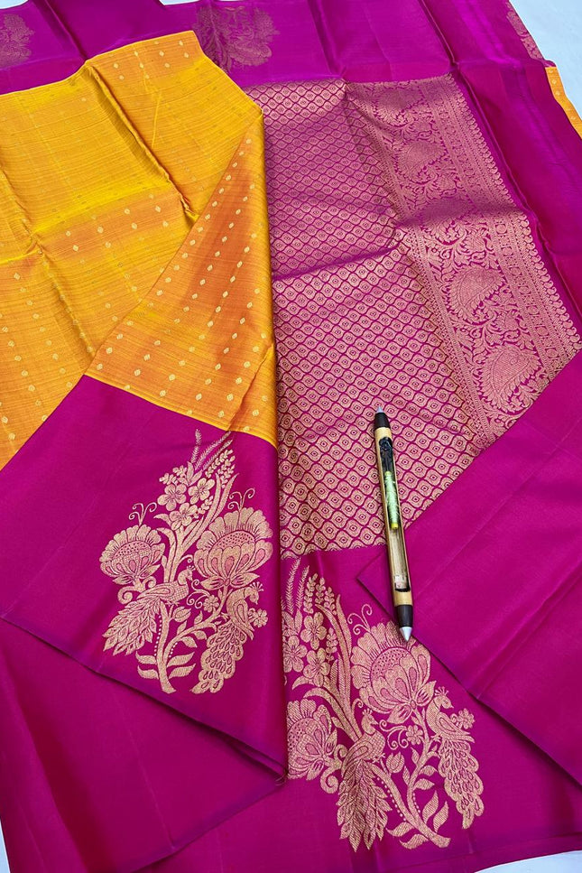 Kanchipuram Handloom Pure Silk Saree | Radha Krishna | Silk Mark Certified - Rosepetals Luxe