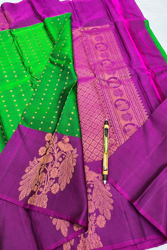 Kanchipuram Handloom Pure Silk Saree | Radha Krishna | Silk Mark Certified - Rosepetals Luxe