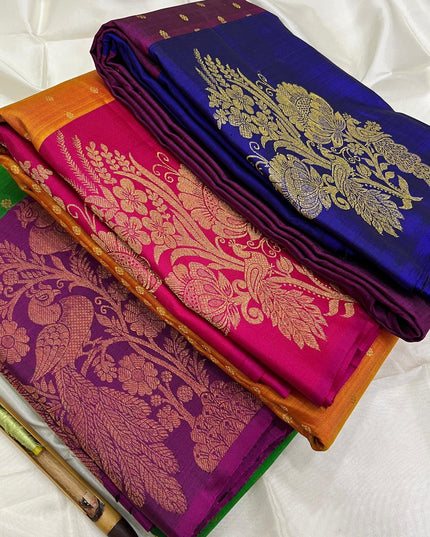 Kanchipuram Handloom Pure Silk Saree | Radha Krishna | Silk Mark Certified - Rosepetals Luxe