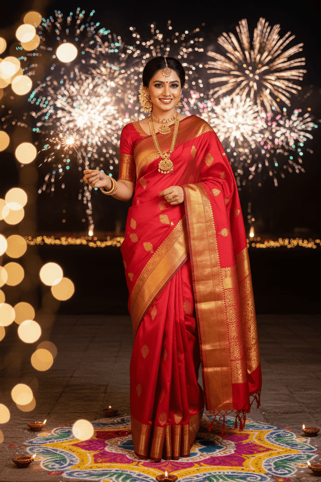 Kanchipuram Handloom Pure Silk Saree | Unique Bridal Collection - Rosepetals Luxe