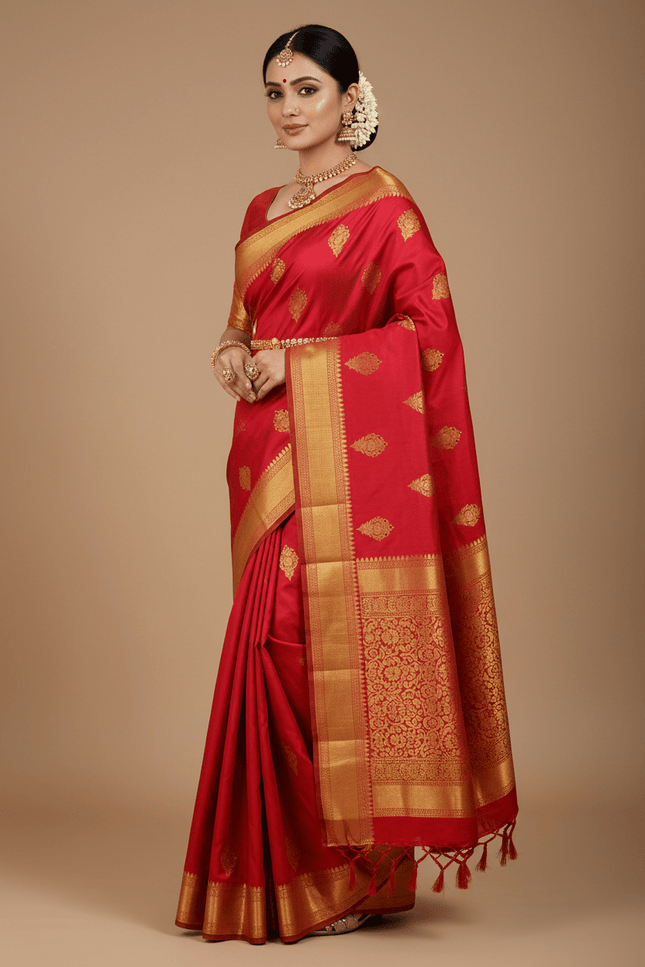 Kanchipuram Handloom Pure Silk Saree | Unique Bridal Collection - Rosepetals Luxe