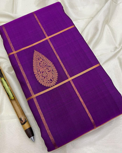 Kanchipuram Handloom Pure Silk Saree | Vaira Oosi Weave | Silk Mark Certified | Rosepetals Luxe - Rosepetals Luxe