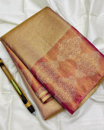 Kanchipuram Handloom Pure Silk Saree | Wedding Tissue Bridal Collection - Rosepetals Luxe