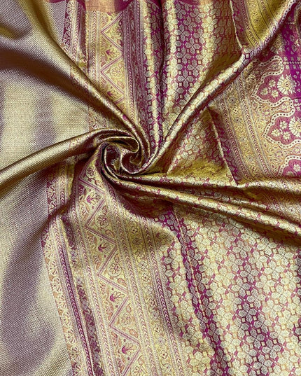 Kanchipuram Handloom Pure Silk Saree | Wedding Tissue Bridal Collection - Rosepetals Luxe