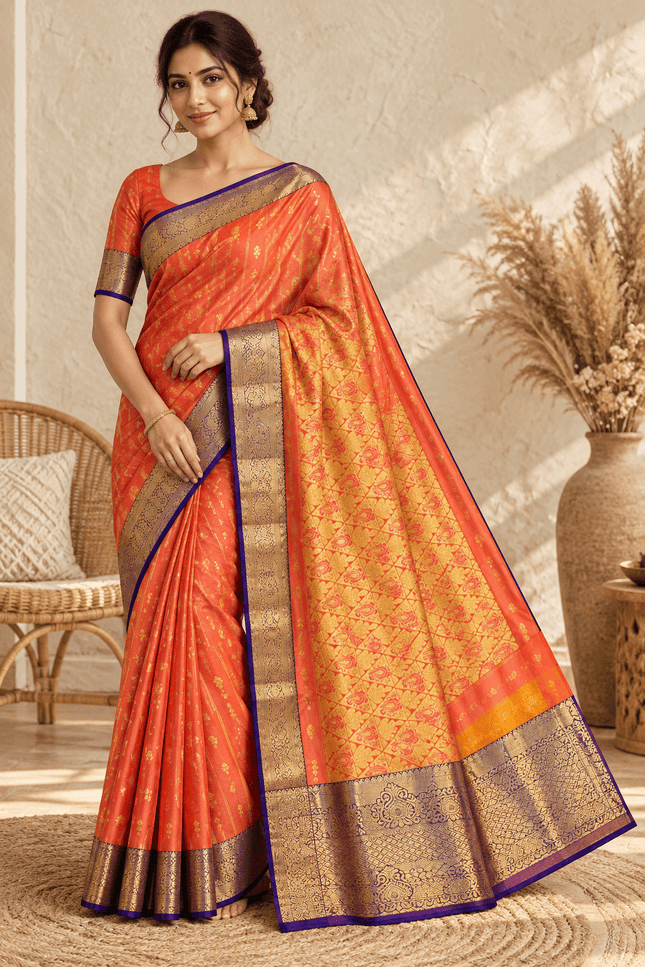 Kanchipuram Luxe Silk Saree - Rosepetals Luxe
