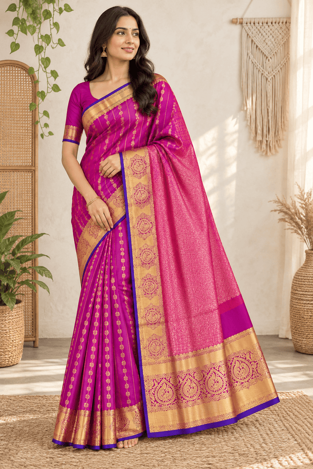 Kanchipuram Luxe Silk Saree - Rosepetals Luxe
