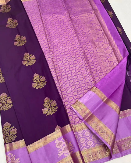Kanchipuram Luxe Silk Saree | Butta Combo Bridal & Festive Saree - Rosepetals Luxe